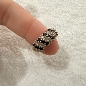 Vintage THL 10K Gold Sapphire & Diamond Cluster Ring